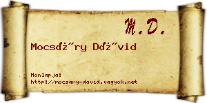 Mocsáry Dávid névjegykártya