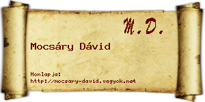 Mocsáry Dávid névjegykártya