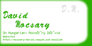 david mocsary business card